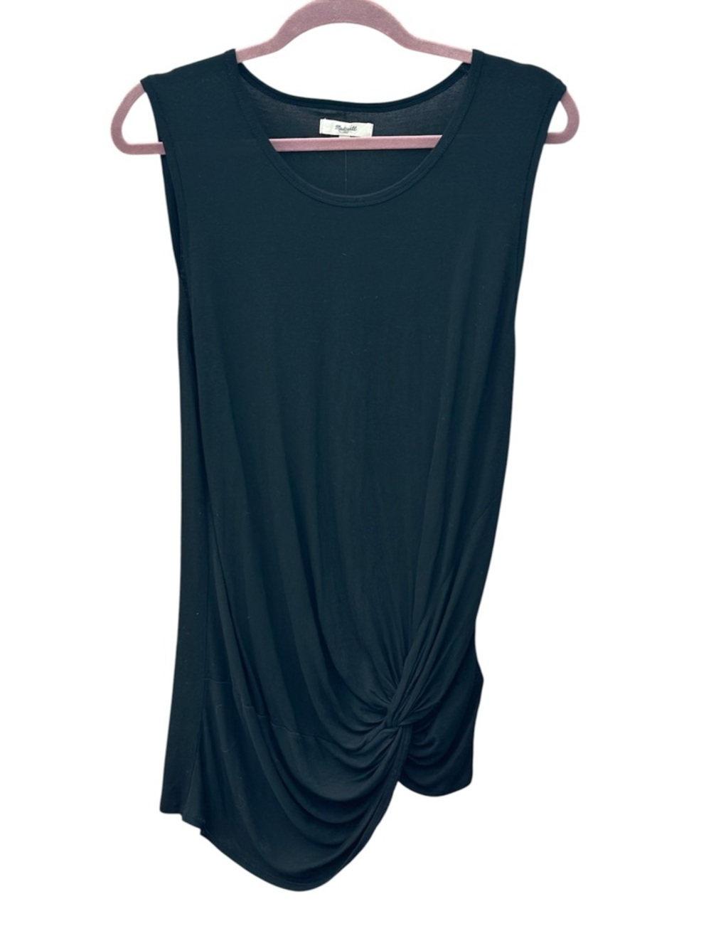 Madewell Black Twist-Hem Sleeveless Tank- Effortless Style- Large